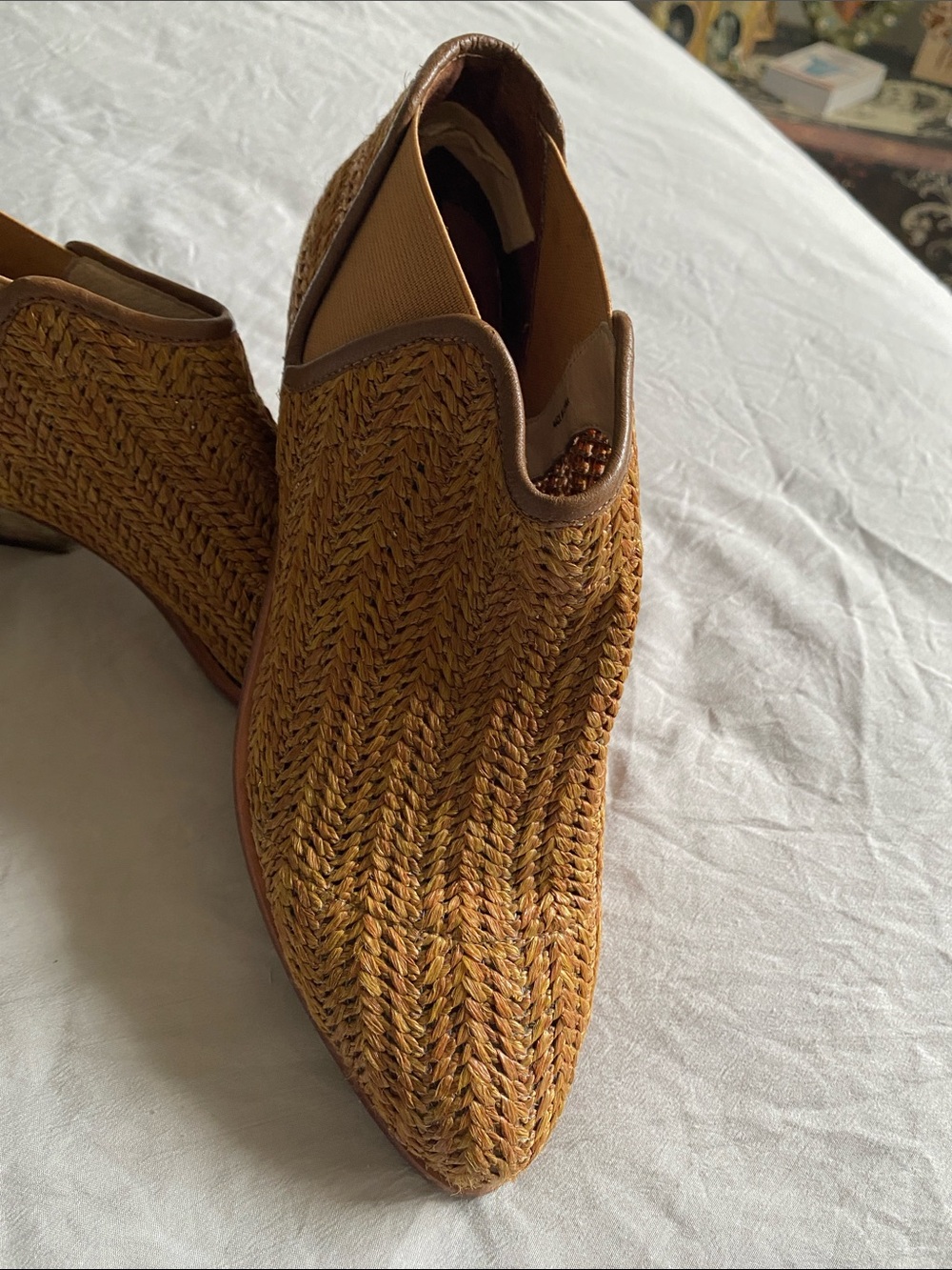 Matt Bernson Woven khaki Tan Ankle Booties